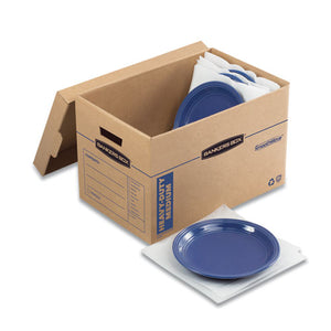 Smoothmove Maximum Strength Moving Boxes, Medium, Half Slotted Container (hsc), 18.5" X 12.25" X 12", Brown Kraft-blue, 8-pk