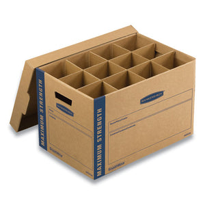 Smoothmove Kitchen Moving Kit, Medium, Half Slotted Container (hsc), 18.5" X 12.25" X 12", Brown Kraft-blue