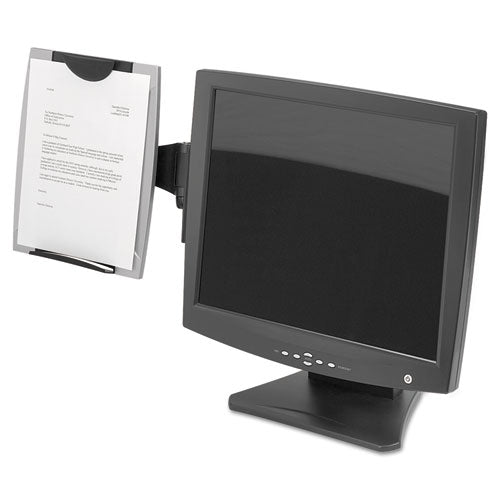 ESFEL8033301 - Office Suites Monitor Mount Copyholder, Plastic, Holds 150 Sheets, Black-silver