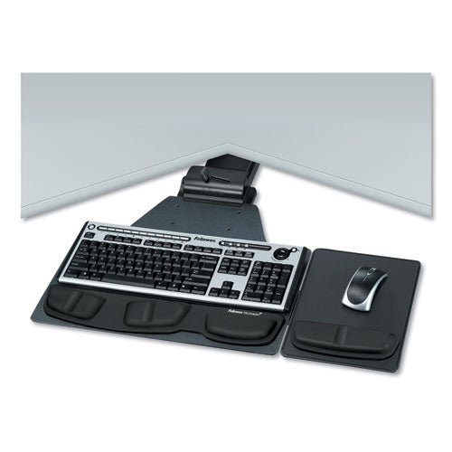 ESFEL8035901 - Professional Corner Executive Keyboard Tray, 19w X 14-3-4d, Black