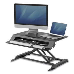 Lotus Lt Sit-stand Workstation, 34.38w X 28.38d X 7.62h, Black