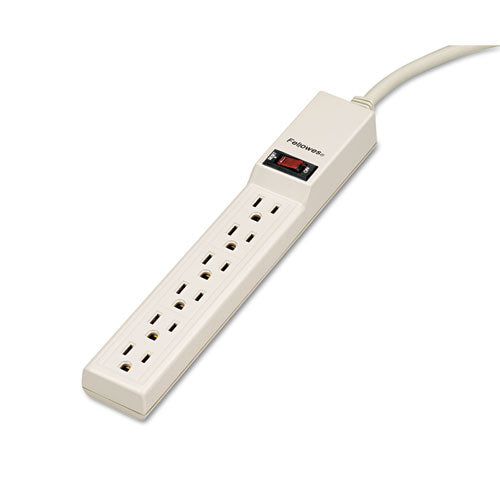 ESFEL99000 - Six-Outlet Power Strip, 120v, 4ft Cord, 10 7-8 X 1 7-8 X 1 5-8, Platinum