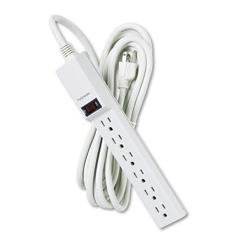 ESFEL99026 - Six-Outlet Power Strip, 120v, 15ft Cord, 10 7-8 X 1 7-8 X 1 5-8, Platinum