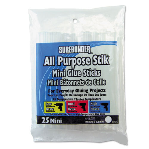 ESFPRDT25 - Hot Melt Mini Glue Sticks, All Temps, 25-pk