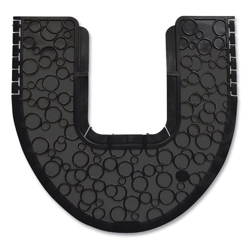 P-shield Commode Safety Mat, U-shaped, 17.5 X 20.25, Black, 6-carton