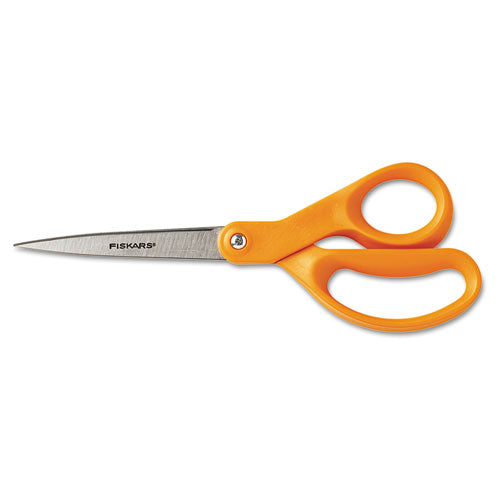 ESFSK34527797J - Home And Office Scissors, 8" Length, Stainless Steel, Straight, Orange Handle