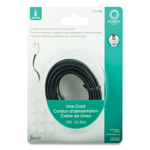 Line Cord, Plug-plug, 15 Ft, Black