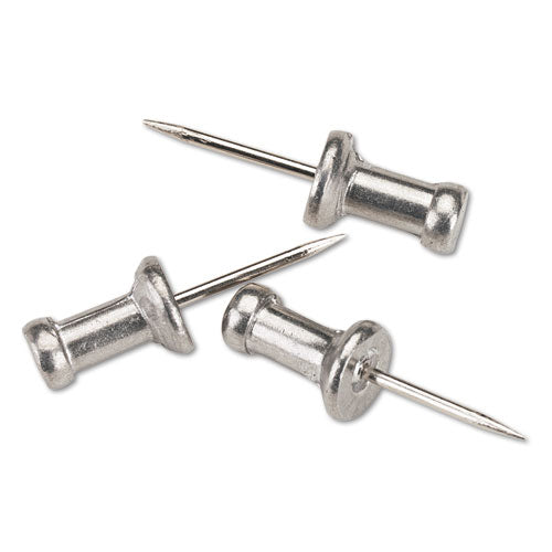 ESGEMCPAL4 - Aluminum Head Push Pins, Aluminum, Silver, 1-2", 100-box