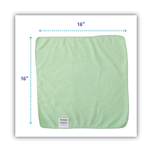 Microfiber Cleaning Cloths, 16 X 16, Green, 24-pack