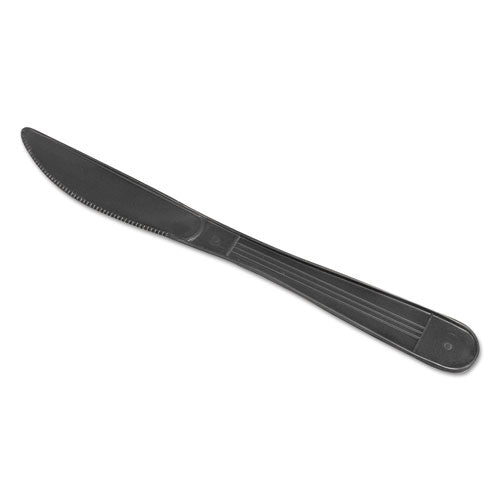 ESGENHYBIWKN - Wrapped Cutlery, 7 1-2" Knife, Heavyweight, Black, 1000-carton