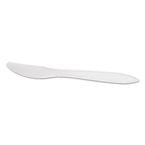 ESGENMWKIW - Wrapped Mediumweight Cutlery, Knives, White, 6 1-4", 1000-carton