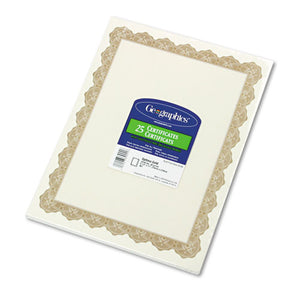 ESGEO39451 - Parchment Paper Certificates, 8-1-2 X 11, Optima Gold Border, 25-pack