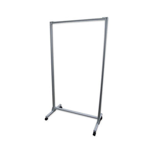Acrylic Mobile Divider With Thermometer Access Cutout, 38.5" X 23.75" X 74.19", Clear