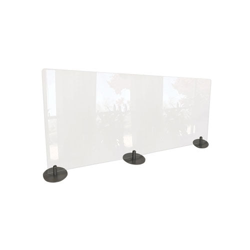 Desktop Free Standing Acrylic Protection Screen, 59 X 5 X 24, Clear