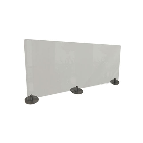 Desktop Free Standing Acrylic Protection Screen, 59 X 5 X 24, Frost