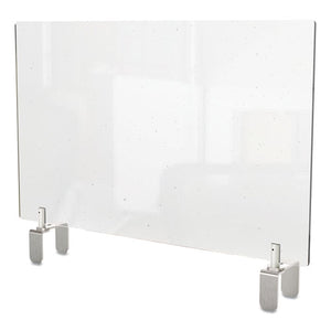 Clear Partition Extender With Attached Clamp, 48 X 3.88 X 18, Thermoplastic Sheeting