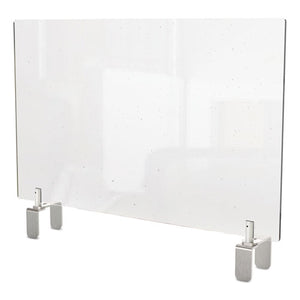 Clear Partition Extender With Attached Clamp, 36 X 3.88 X 24, Thermoplastic Sheeting