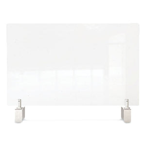 Clear Partition Extender With Attached Clamp, 36 X 3.88 X 30, Thermoplastic Sheeting