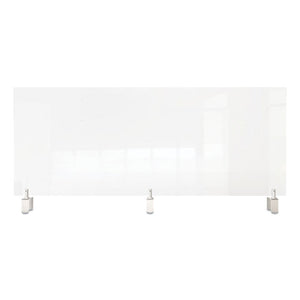 Clear Partition Extender With Attached Clamp, 48 X 3.88 X 30, Thermoplastic Sheeting