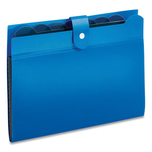 Seven-pocket Expanding File, 1" Expansion, 7 Sections, Letter Size, Blue