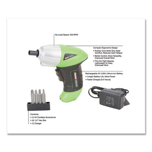 4v Max. Li-ion Cordless Screwdriver, 230 Rpm