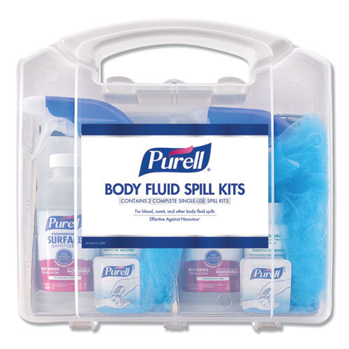 Body Fluid Spill Kit, 4.5" X 11.88" X 11.5", One Clamshell Case With 2 Single Use Refills-carton