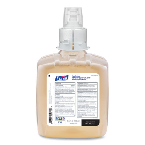 Healthy Soap 2.0% Chg Antimicrobial Foam For Cs6 Dispensers, Fragrance-free, 1,200 Ml, 2-carton