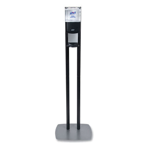 Es8 Hand Sanitizer Floor Stand With Dispenser, 1,200 Ml, 13.5 X 5 X 28.5, Graphite-silver