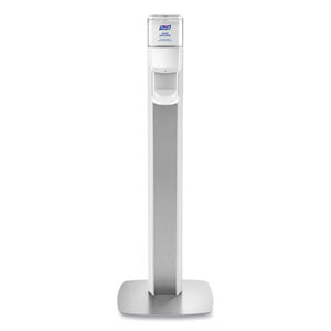 Messenger Es8 Silver Panel Floor Stand With Dispenser, 1,200 Ml, 16.75 X 6 X 40, Silver-white