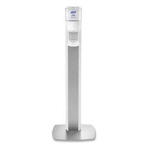 Messenger Es8 Silver Panel Floor Stand With Dispenser, 1,200 Ml, 16.75 X 6 X 40, Silver-white