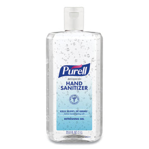 Advanced Refreshing Gel Hand Sanitizer, Clean Scent, 1 L Flip Cap Bottle, 4-carton