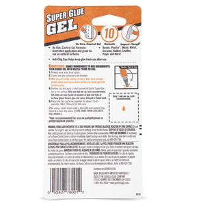 Super Glue Gel, 0.53 Oz, Dries Clear, 4-carton