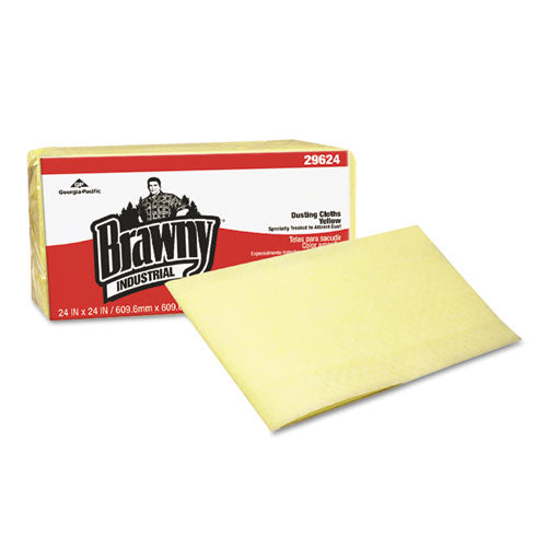 ESGPC29624 - Brawny Industrial Dusting Cloths, Quarterfold, 24x24, Yellow, 50-pk, 4-ct