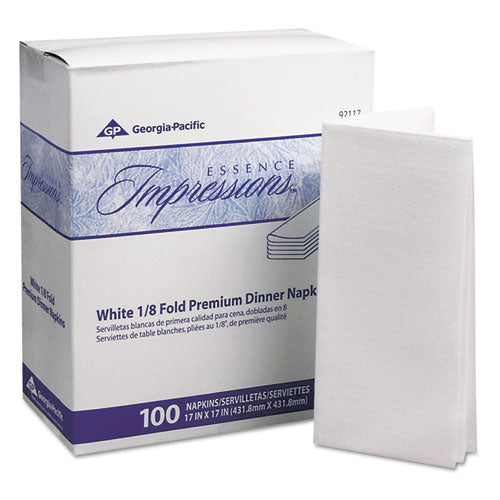 ESGPC92117 - Essence Impressions 1-8-Fold Dinner Napkins, Two-Ply, 17 X 17, White