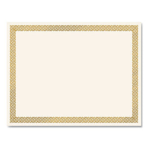 Foil Border Certificates, 8.5 X 11, Ivory-gold, Braided, 15-pack