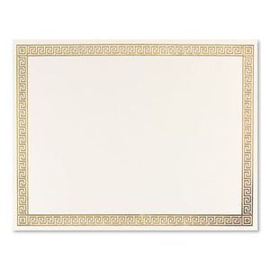 Foil Border Certificates, 8.5 X 11, Ivory-gold, Channel, 15-pack