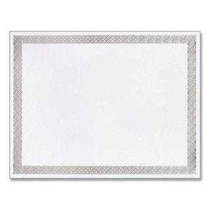 Foil Border Certificates, 8.5 X 11, Ivory-silver, Braided, 15-pack