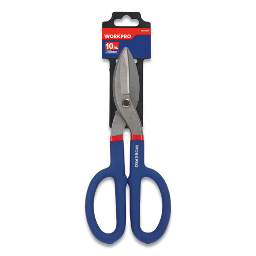 Tin Snip Pliers, 10" Long, Drop-forged Steel, Blue-red Soft-grip Handle