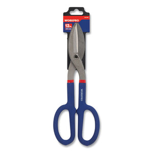 Tin Snip Pliers, 12" Long, Drop-forged Steel, Blue-red Soft-grip Handle