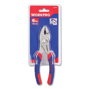 Slip Joint Pliers, 6" Long, Ni-fe-coated Drop-forged Carbon Steel, Blue-red Soft-grip Handle