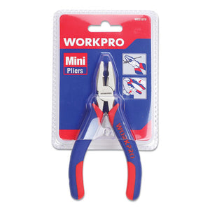 Mini Linesman Pliers, 5" Long, Ni-fe-coated Drop-forged Carbon Steel, Blue-red Soft-grip Handle