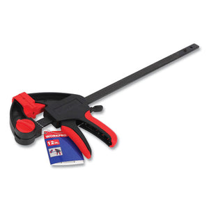 Quick-release Ratcheting Bar Clamp, 12" Capacity, Black-red