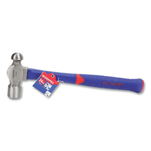 Ball Pein Hammer, 24 Oz, 12" Blue-red Rubberized Fiberglass Handle