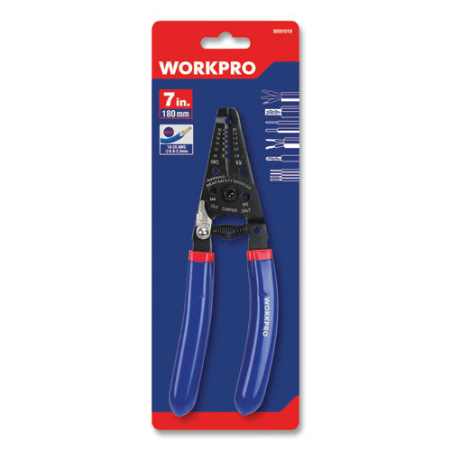 Tapered Nose Spring-loaded Multi-purpose Wiring Tool, Metric Bolt, Awg-metric Wire, 7" Long, Metal, Blue-red Soft-grip Handle
