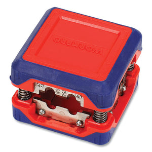 Compact Box-style Wire Stripper, 1.18" Plastic Square Box, Steel-ribbon Blade, Red-blue
