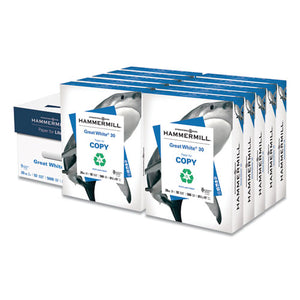 Great White 30 Recycled Print Paper, 92 Bright, 20lb, 8.5 X 11, White, 500 Sheets-ream, 5 Reams-carton