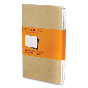 Cahier Journal, Narrow Rule, Kraft Brown Cover, 5.5 X 3.5, 32 Sheets, 3-pack
