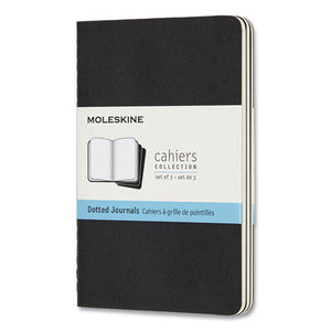 Cahier Journal, Dotted Ruled, Black Cover, 3-pack