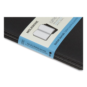 Cahier Journal, Dotted Ruled, Black Cover, 8.25 X 5, 3-pack