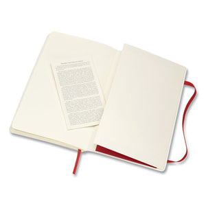 Classic Softcover Notebook, Quadrille (dot Grid) Rule, Scarlet Red Cover, 8.25 X 5